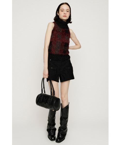 SLY（スライ）の「SHAGGY CHECK H/N KNIT シャギーチェックホルターネックニット 夏服　秋服 冬服（ニット/セーター・レディース・カーキ/ブラック系その他2・FREE）」の5枚目の写真