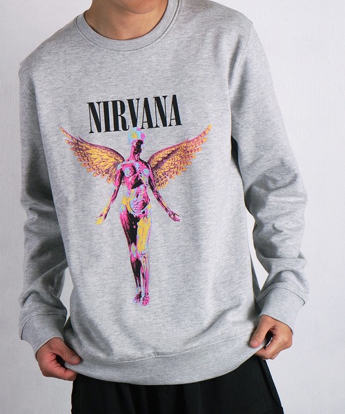 ROCK-OFF(ロックオフ)の「ROCKOFF NIRVANA / ニルヴァーナ グラフィックプリント 裏起毛 クルーネックスウェット(スウェット・メンズ・グレー/ブラック・XL/M/L)」の3枚目の写真