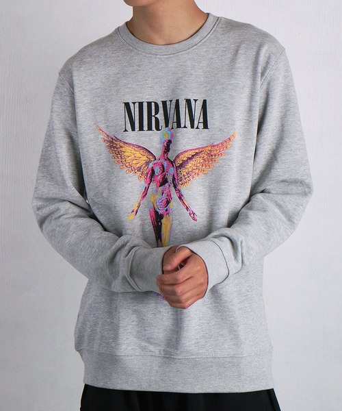 ROCK-OFF(ロックオフ)の「ROCKOFF NIRVANA / ニルヴァーナ グラフィックプリント 裏起毛 クルーネックスウェット(スウェット・メンズ・グレー/ブラック・XL/M/L)」の4枚目の写真