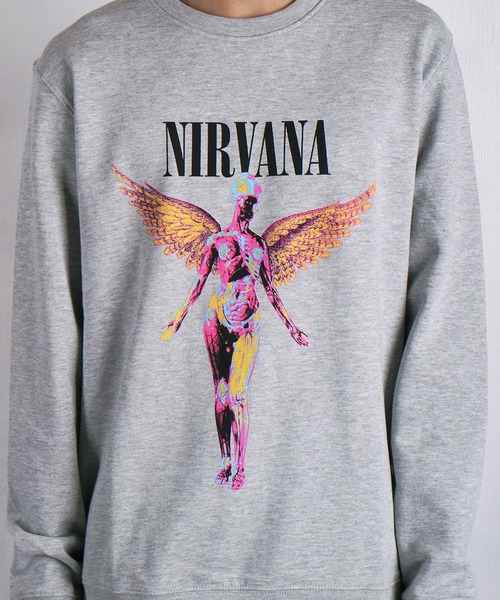 ROCK-OFF(ロックオフ)の「ROCKOFF NIRVANA / ニルヴァーナ グラフィックプリント 裏起毛 クルーネックスウェット(スウェット・メンズ・グレー/ブラック・XL/M/L)」の8枚目の写真