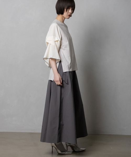 MARECHAL TERRE(マルシャルテル)の「タックフレアースリーブトップス(Tシャツ/カットソー・レディース・ライトグレー/ブラック/ネイビー/オフホワイト・MEDIUM)」の19枚目の写真