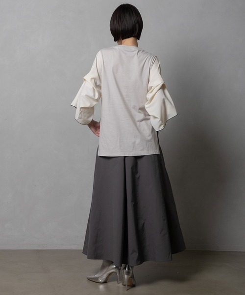 MARECHAL TERRE(マルシャルテル)の「タックフレアースリーブトップス(Tシャツ/カットソー・レディース・ライトグレー/ブラック/ネイビー/オフホワイト・MEDIUM)」の20枚目の写真