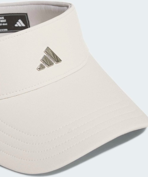 adidas（アディダス）の「撥水 メタルロゴ バイザー【adidas Golf/アディダスゴルフ】（サンバイザー・メンズ・クリーム・MEDIUM/LARGE）」の3枚目の写真