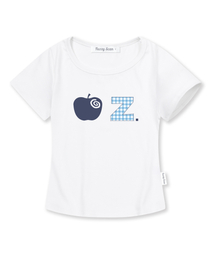 アルファベットアップルスリム半袖Tシャツホワイト