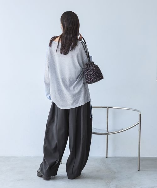 JEANASIS（ジーナシス）の「シアーワッフルドロストプルオバーLS/1067550（Tシャツ/カットソー・レディース・グレー/ホワイト系その他/ブラック/ホワイト・FREE）」の8枚目の写真