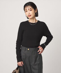 <1_OF MINE>リブ クルーネック ロングスリーブ プルオーバー ニット マシンウォッシャブル