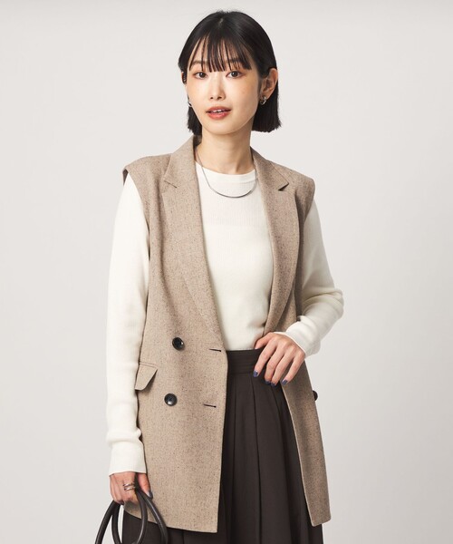 green label relaxing(グリーンレーベルリラクシング)の「<1_OF MINE>リブ クルーネック ロングスリーブ プルオーバー ニット マシンウォッシャブル(ニット/セーター・レディース・オリーブ/ピンク/ブラック/ホワイト・FREE)」の9枚目の写真