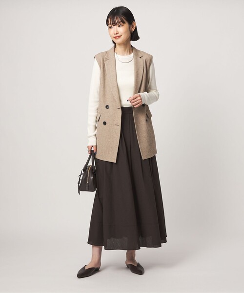 green label relaxing(グリーンレーベルリラクシング)の「<1_OF MINE>リブ クルーネック ロングスリーブ プルオーバー ニット マシンウォッシャブル(ニット/セーター・レディース・オリーブ/ピンク/ブラック/ホワイト・FREE)」の10枚目の写真