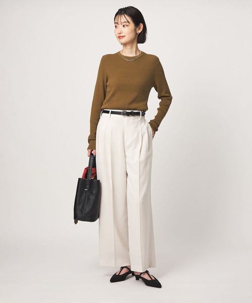 green label relaxing(グリーンレーベルリラクシング)の「<1_OF MINE>リブ クルーネック ロングスリーブ プルオーバー ニット マシンウォッシャブル(ニット/セーター・レディース・オリーブ/ピンク/ブラック/ホワイト・FREE)」の19枚目の写真