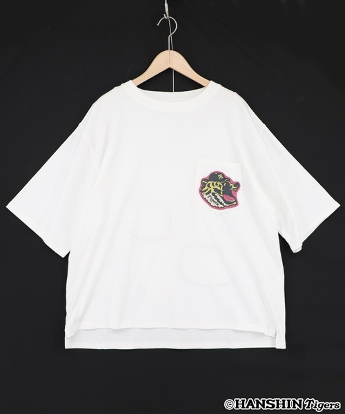 ScoLar(スカラー)の「462025:阪神タイガース×ScoLar アップリケ刺繍Tシャツ(Tシャツ/カットソー・レディース・オフホワイト/ブラック・L/M)」の14枚目の写真