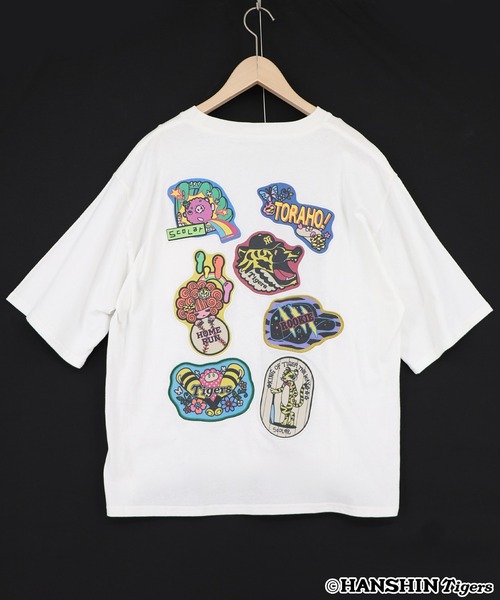 ScoLar(スカラー)の「462025:阪神タイガース×ScoLar アップリケ刺繍Tシャツ(Tシャツ/カットソー・レディース・オフホワイト/ブラック・L/M)」の12枚目の写真