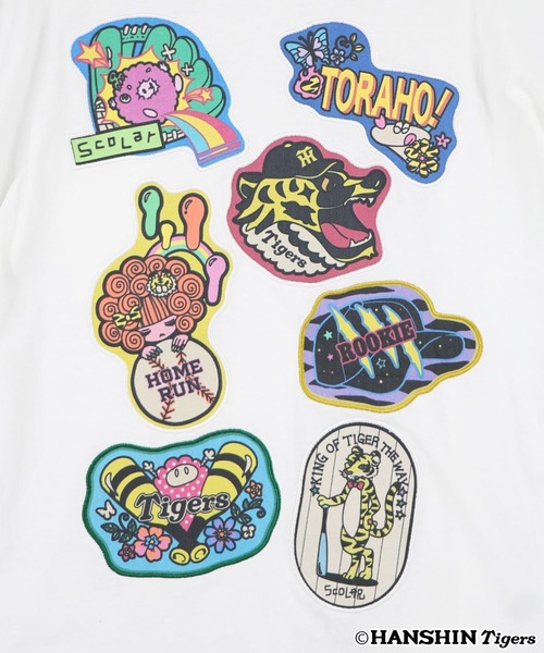 ScoLar(スカラー)の「462025:阪神タイガース×ScoLar アップリケ刺繍Tシャツ(Tシャツ/カットソー・レディース・オフホワイト/ブラック・L/M)」の11枚目の写真