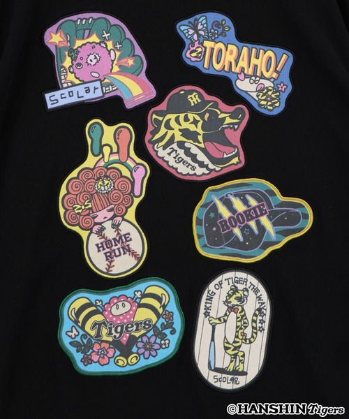 ScoLar(スカラー)の「462025:阪神タイガース×ScoLar アップリケ刺繍Tシャツ(Tシャツ/カットソー・レディース・オフホワイト/ブラック・L/M)」の7枚目の写真