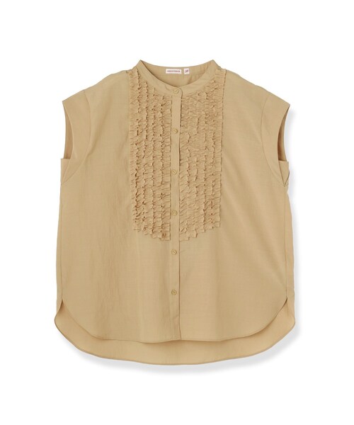 DRESSTERIOR(ドレステリア)の「フレンチスリーブ フリルブラウス(シャツ/ブラウス・レディース・ネイビー/ライトベージュ・34/36/38)」の3枚目の写真