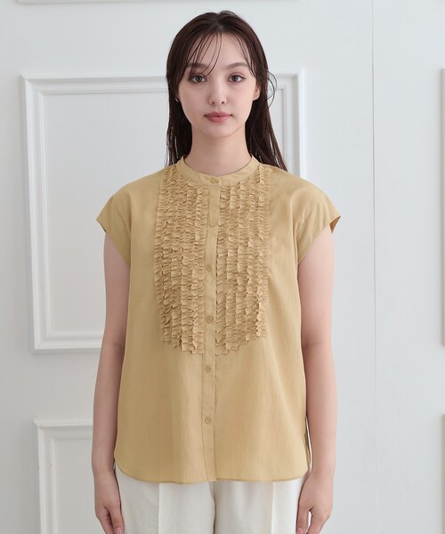 DRESSTERIOR(ドレステリア)の「フレンチスリーブ フリルブラウス(シャツ/ブラウス・レディース・ネイビー/ライトベージュ・34/36/38)」の16枚目の写真