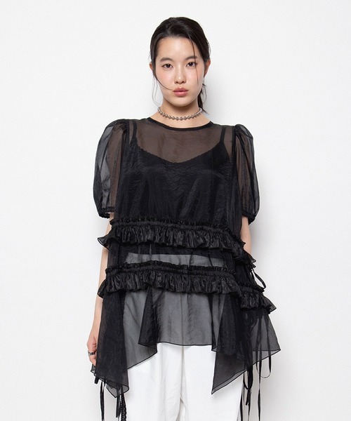 PUNYUS(プニュズ)の「【NEW SIZE】シアーワンピース(ワンピース・レディース・ブラック/ホワイト・3/1/2/4/5)」の2枚目の写真