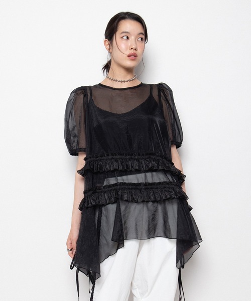PUNYUS(プニュズ)の「【NEW SIZE】シアーワンピース(ワンピース・レディース・ブラック/ホワイト・3/1/2/4/5)」の3枚目の写真