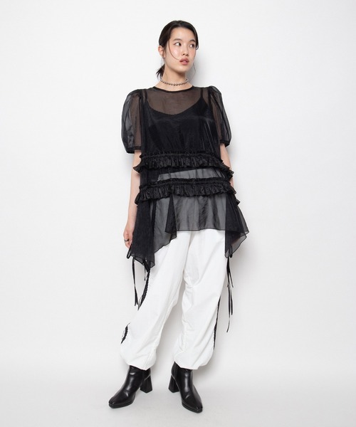 PUNYUS(プニュズ)の「【NEW SIZE】シアーワンピース(ワンピース・レディース・ブラック/ホワイト・3/1/2/4/5)」の7枚目の写真