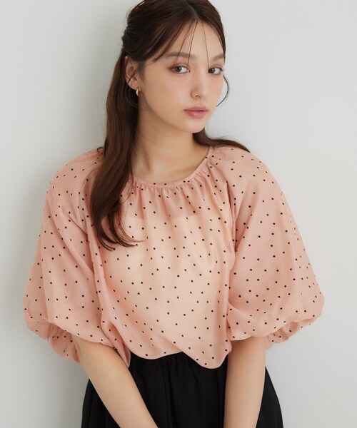 Sunauna(スーナウーナ)の「シアードットブラウス(シャツ/ブラウス・レディース・パープル系1/ブラック系/ホワイト系1/オレンジ系1・40/38)」の4枚目の写真