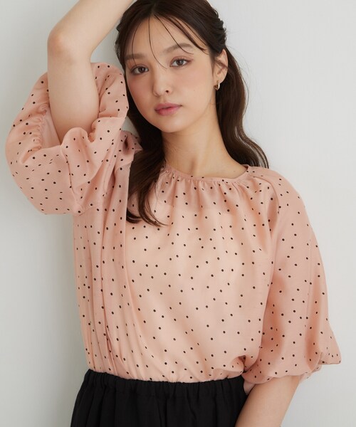 Sunauna(スーナウーナ)の「シアードットブラウス(シャツ/ブラウス・レディース・パープル系1/ブラック系/ホワイト系1/オレンジ系1・40/38)」の18枚目の写真