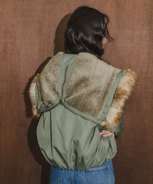 TICCA(ティッカ)の「『別注』TICCA×URBAN RESEARCH ショートN2Bジャケット(ダウンジャケット/コート・レディース・カーキ/モカ・FREE)」の5枚目の写真