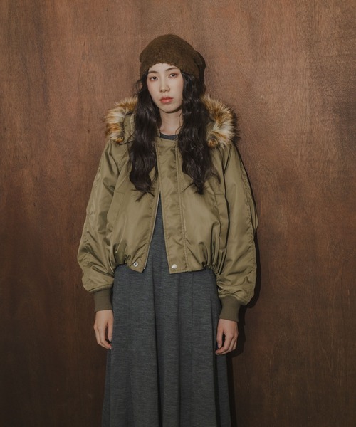 TICCA(ティッカ)の「『別注』TICCA×URBAN RESEARCH ショートN2Bジャケット(ダウンジャケット/コート・レディース・カーキ/モカ・FREE)」の10枚目の写真