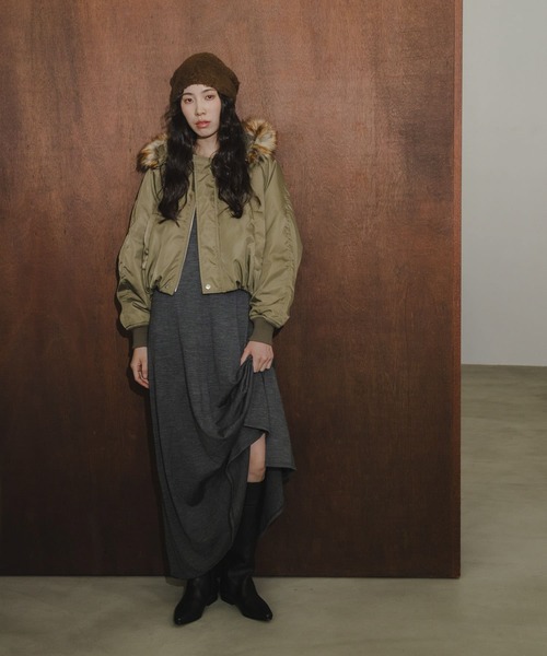 TICCA(ティッカ)の「『別注』TICCA×URBAN RESEARCH ショートN2Bジャケット(ダウンジャケット/コート・レディース・カーキ/モカ・FREE)」の13枚目の写真