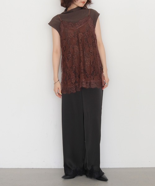 cheriella（シェリエラ）の「【cheriella】フラワーレースキャミソール　FLOWER LACE CAMISOLE（キャミソール・レディース・ブラウン/アイボリー/ブラック・FREE）」の17枚目の写真