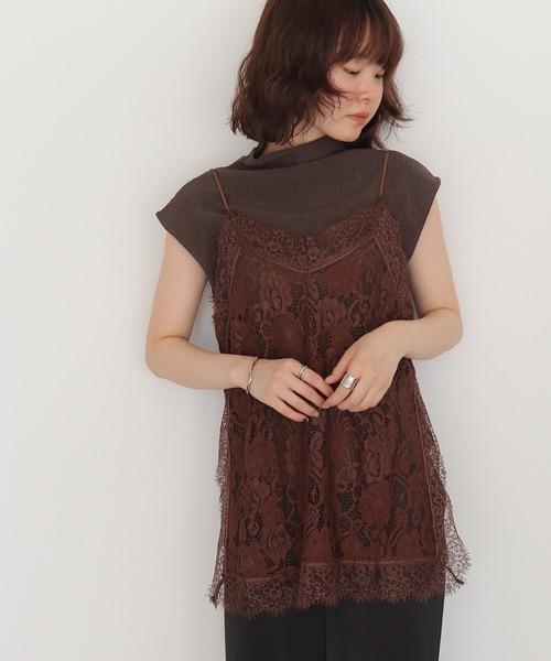cheriella（シェリエラ）の「【cheriella】フラワーレースキャミソール　FLOWER LACE CAMISOLE（キャミソール・レディース・ブラウン/アイボリー/ブラック・FREE）」の15枚目の写真