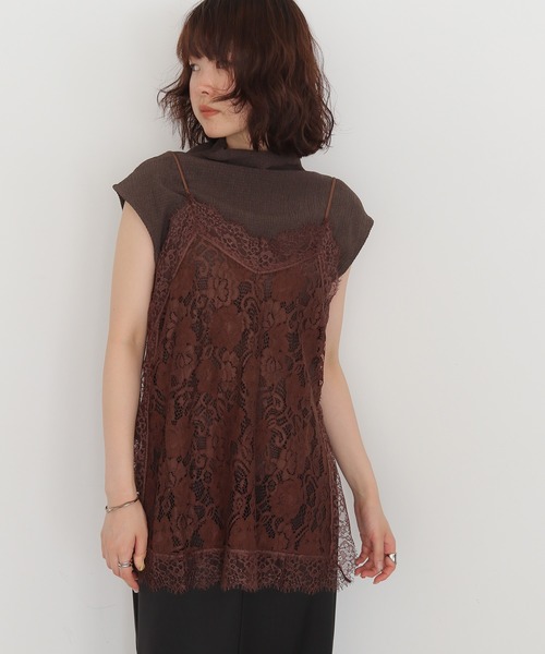 cheriella（シェリエラ）の「【cheriella】フラワーレースキャミソール　FLOWER LACE CAMISOLE（キャミソール・レディース・ブラウン/アイボリー/ブラック・FREE）」の19枚目の写真