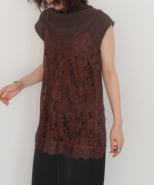 cheriella（シェリエラ）の「【cheriella】フラワーレースキャミソール　FLOWER LACE CAMISOLE（キャミソール・レディース・ブラウン/アイボリー/ブラック・FREE）」の14枚目の写真