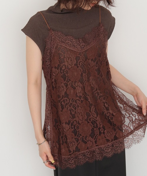 cheriella（シェリエラ）の「【cheriella】フラワーレースキャミソール　FLOWER LACE CAMISOLE（キャミソール・レディース・ブラウン/アイボリー/ブラック・FREE）」の20枚目の写真