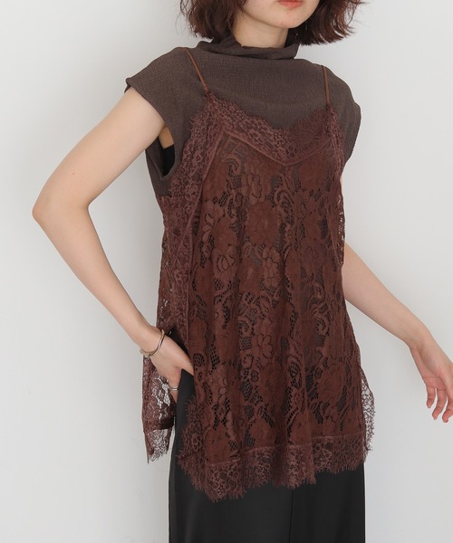 cheriella（シェリエラ）の「【cheriella】フラワーレースキャミソール　FLOWER LACE CAMISOLE（キャミソール・レディース・ブラウン/アイボリー/ブラック・FREE）」の21枚目の写真