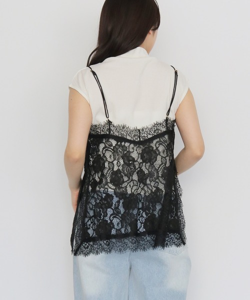 cheriella（シェリエラ）の「【cheriella】フラワーレースキャミソール　FLOWER LACE CAMISOLE（キャミソール・レディース・ブラウン/アイボリー/ブラック・FREE）」の5枚目の写真