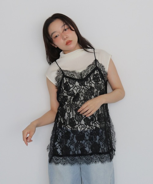 cheriella（シェリエラ）の「【cheriella】フラワーレースキャミソール　FLOWER LACE CAMISOLE（キャミソール・レディース・ブラウン/アイボリー/ブラック・FREE）」の10枚目の写真