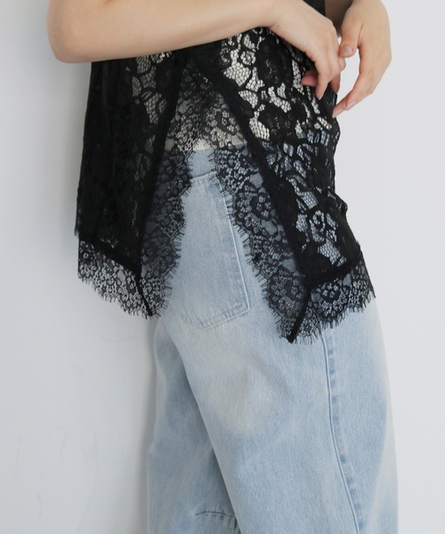 cheriella（シェリエラ）の「【cheriella】フラワーレースキャミソール　FLOWER LACE CAMISOLE（キャミソール・レディース・ブラウン/アイボリー/ブラック・FREE）」の12枚目の写真