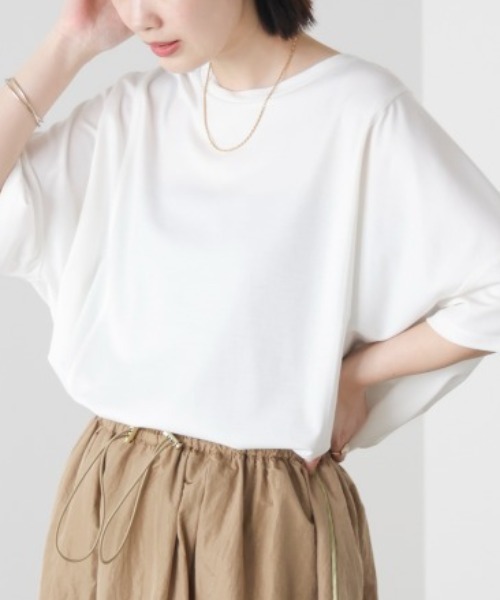 Bou Jeloud（ブージュルード）の「クリアクールワイドシルエットプルオーバー（Tシャツ/カットソー・レディース・オレンジ/ブラック/オフホワイト/ブルー・FREE）」の2枚目の写真
