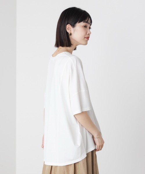 Bou Jeloud（ブージュルード）の「クリアクールワイドシルエットプルオーバー（Tシャツ/カットソー・レディース・オレンジ/ブラック/オフホワイト/ブルー・FREE）」の7枚目の写真