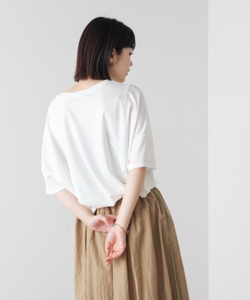 Bou Jeloud（ブージュルード）の「クリアクールワイドシルエットプルオーバー（Tシャツ/カットソー・レディース・オレンジ/ブラック/オフホワイト/ブルー・FREE）」の9枚目の写真