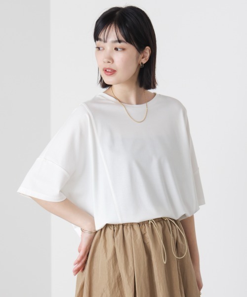 Bou Jeloud（ブージュルード）の「クリアクールワイドシルエットプルオーバー（Tシャツ/カットソー・レディース・オレンジ/ブラック/オフホワイト/ブルー・FREE）」の12枚目の写真