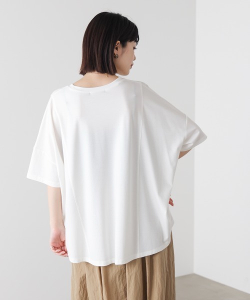 Bou Jeloud（ブージュルード）の「クリアクールワイドシルエットプルオーバー（Tシャツ/カットソー・レディース・オレンジ/ブラック/オフホワイト/ブルー・FREE）」の15枚目の写真