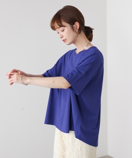Bou Jeloud（ブージュルード）の「クリアクールワイドシルエットプルオーバー（Tシャツ/カットソー・レディース・オレンジ/ブラック/オフホワイト/ブルー・FREE）」の17枚目の写真