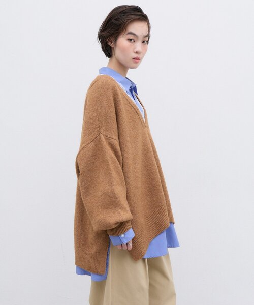 CIAOPANIC TYPY(チャオパニックティピー)の「∴深Vレースドッキングオーバーニット(ニット/セーター・レディース・グレー/レッド/ブラック/オフホワイト・ONE SIZE)」の19枚目の写真