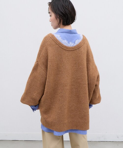 CIAOPANIC TYPY(チャオパニックティピー)の「∴深Vレースドッキングオーバーニット(ニット/セーター・レディース・グレー/レッド/ブラック/オフホワイト・ONE SIZE)」の20枚目の写真
