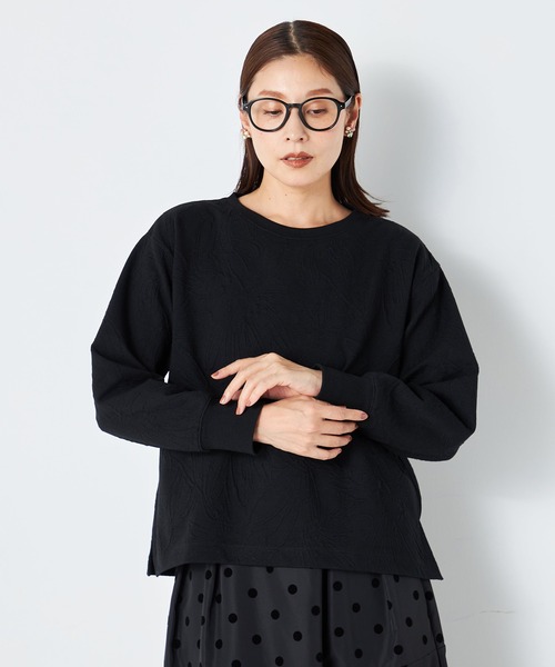 GALLORIA(ギャローリア)の「花柄地ジャカードプルオーバー(Tシャツ/カットソー・レディース・ピンク/グレー/ブラック・L/S/LL/M)」の6枚目の写真