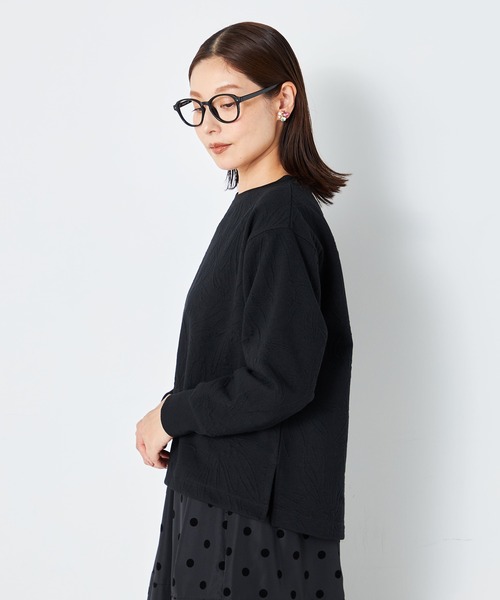 GALLORIA(ギャローリア)の「花柄地ジャカードプルオーバー(Tシャツ/カットソー・レディース・ピンク/グレー/ブラック・L/S/LL/M)」の7枚目の写真