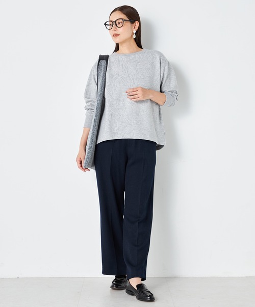 GALLORIA(ギャローリア)の「花柄地ジャカードプルオーバー(Tシャツ/カットソー・レディース・ピンク/グレー/ブラック・L/S/LL/M)」の9枚目の写真