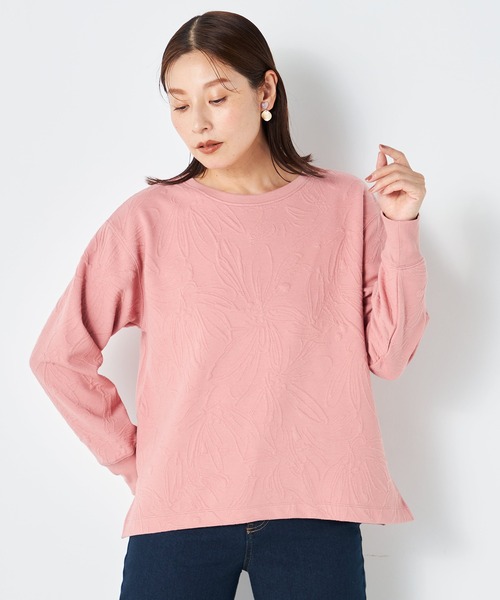 GALLORIA(ギャローリア)の「花柄地ジャカードプルオーバー(Tシャツ/カットソー・レディース・ピンク/グレー/ブラック・L/S/LL/M)」の14枚目の写真