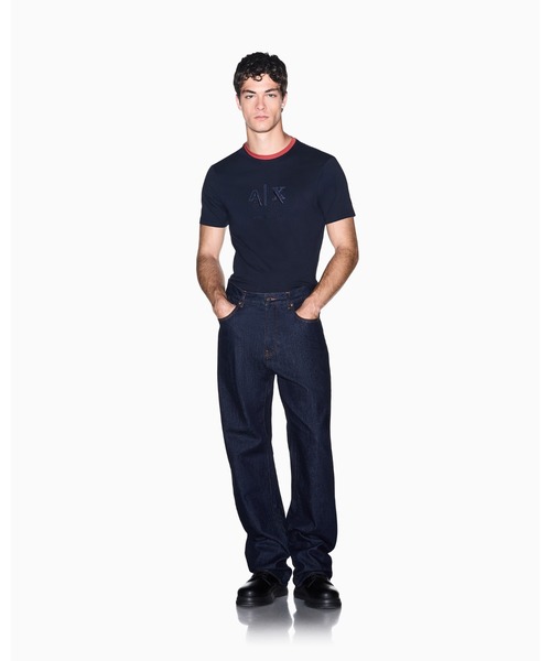 ARMANI EXCHANGE(アルマーニエクスチェンジ)の「【A|X アルマーニ エクスチェンジ】ダークインディゴ コンフォートストレート デニムパンツ_J98 COMFORT STRAIGHT(デニムパンツ・メンズ・インディゴブルー・29inch/31inch/32inch/33inch)」の4枚目の写真