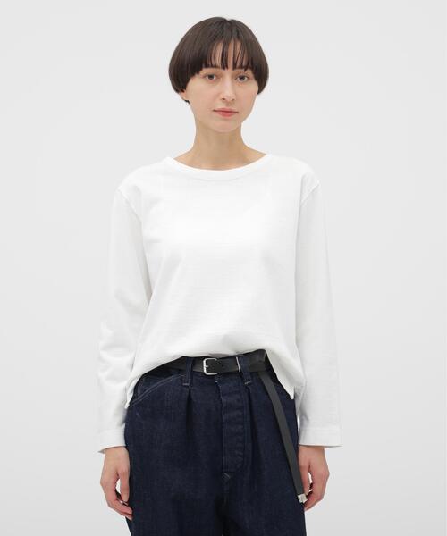 MHL.(エムエイチエル)の「DRY COTTON JERSEY TOP(Tシャツ/カットソー・レディース・ホワイト・2)」の1枚目の写真